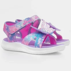 Skechers Jumpsters Girls Lavender Light Up Sandal