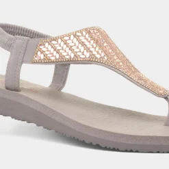Skechers Meditation Womens Taupe Vegan Sandal