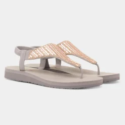 Skechers Meditation Womens Taupe Vegan Sandal