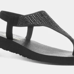 Skechers Meditation Womens Black Vegan Sandal
