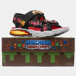 Skechers Mega Splash 4K Boys Black Sandal