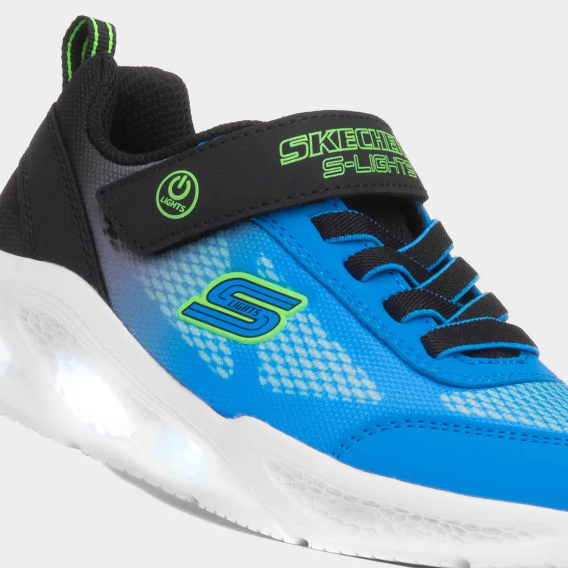 Skechers Meteor Krendox Kids Blue Light-Up Trainer
