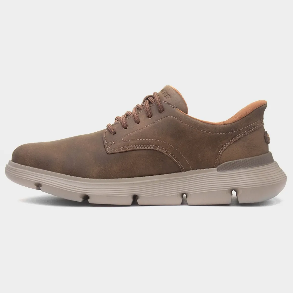 Skechers Slip Ins Garza Mens Brown Leather Shoe