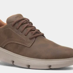 Skechers Slip Ins Garza Mens Brown Leather Shoe