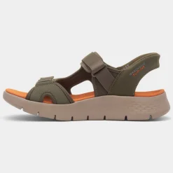 Skechers Slip Ins Go Walk Flex Mens Olive Sandal