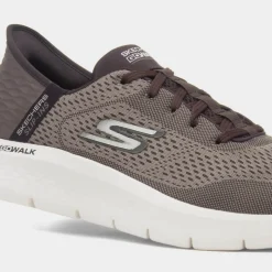 Skechers Slip Ins Go Walk Flex Mens Brown Trainer