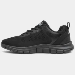 Skechers Track Broader Mens Black Lace Up Trainer