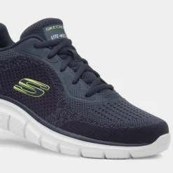 Skechers Track Glendor Mens Navy Knitted Trainer