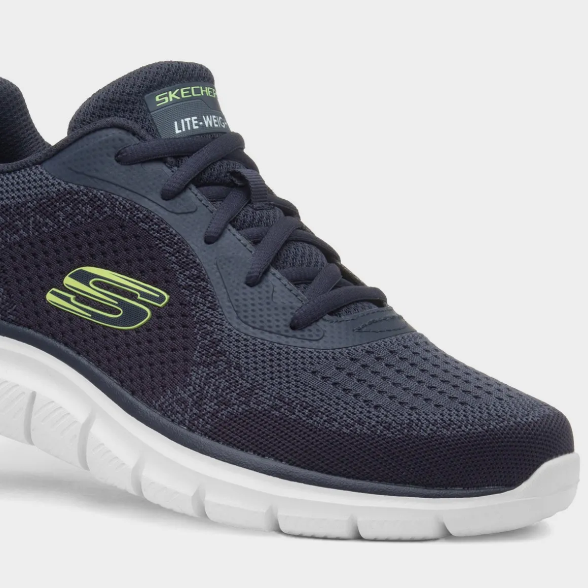 Skechers Track Glendor Mens Navy Knitted Trainer