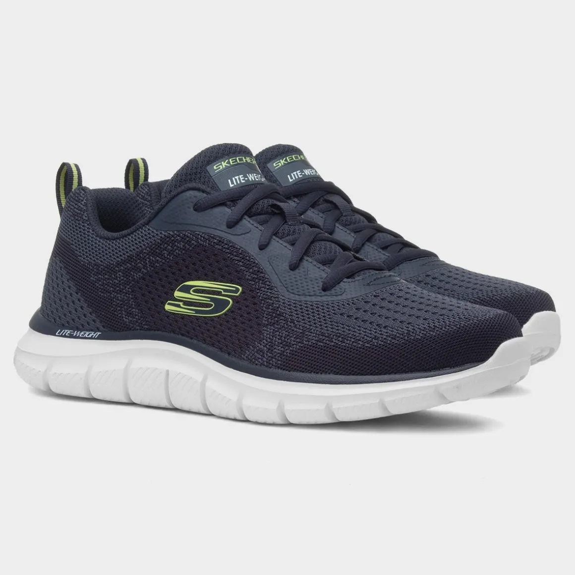 Skechers Track Glendor Mens Navy Knitted Trainer