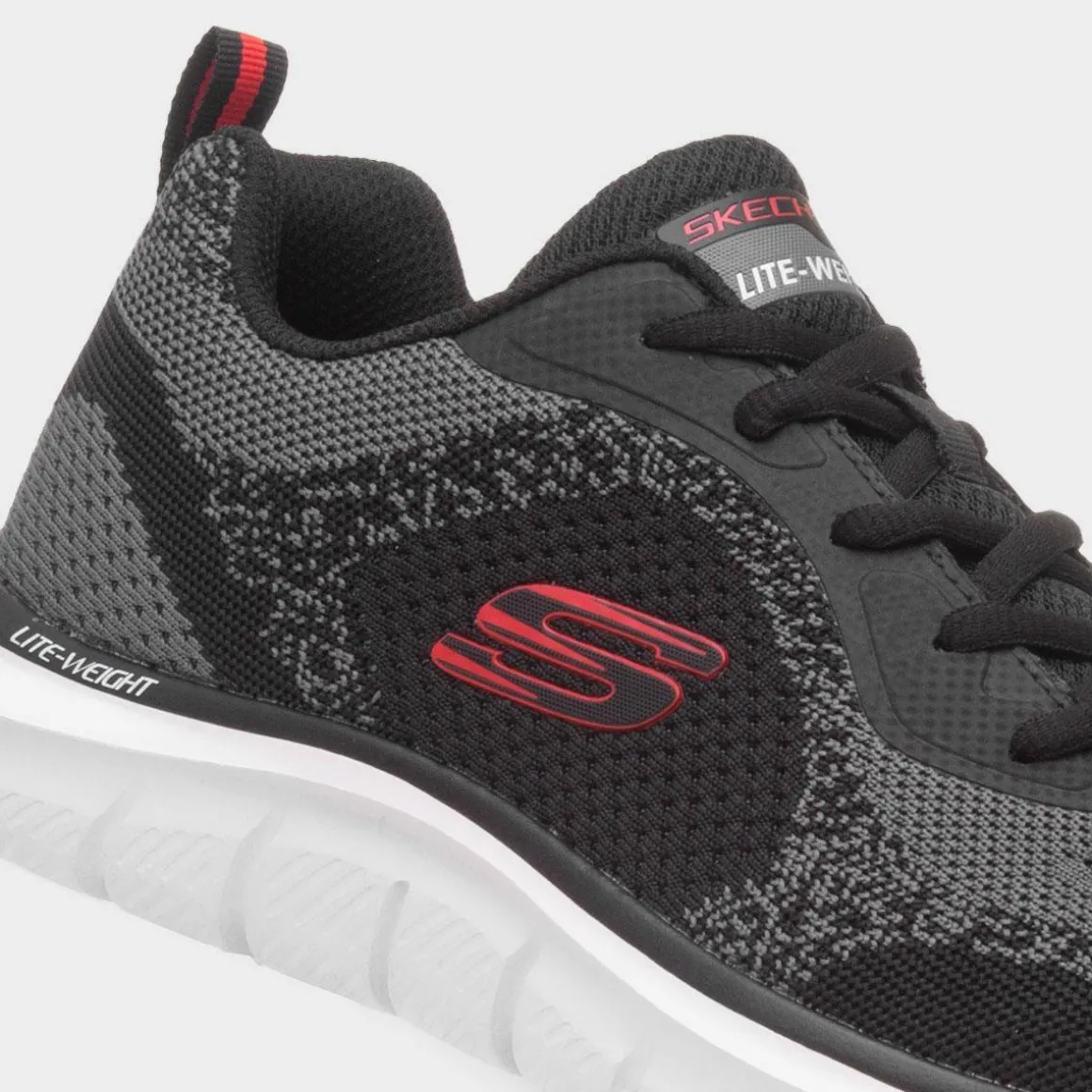 Skechers Track Glendor Mens Black Lace Up Trainer