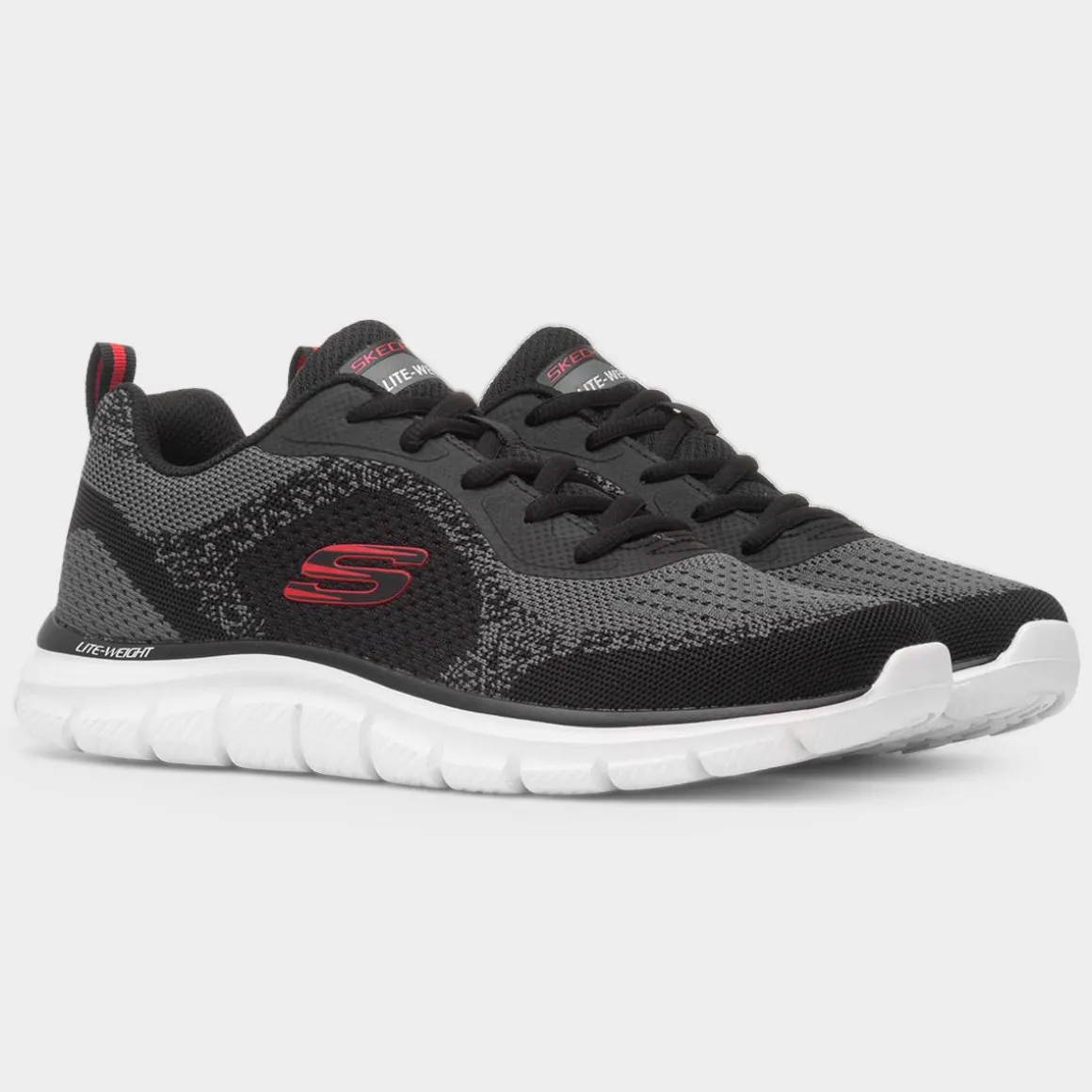 Skechers Track Glendor Mens Black Lace Up Trainer