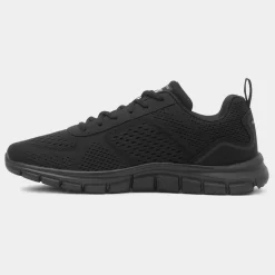 Skechers Track Leshur Mens Black Lace Up Trainer