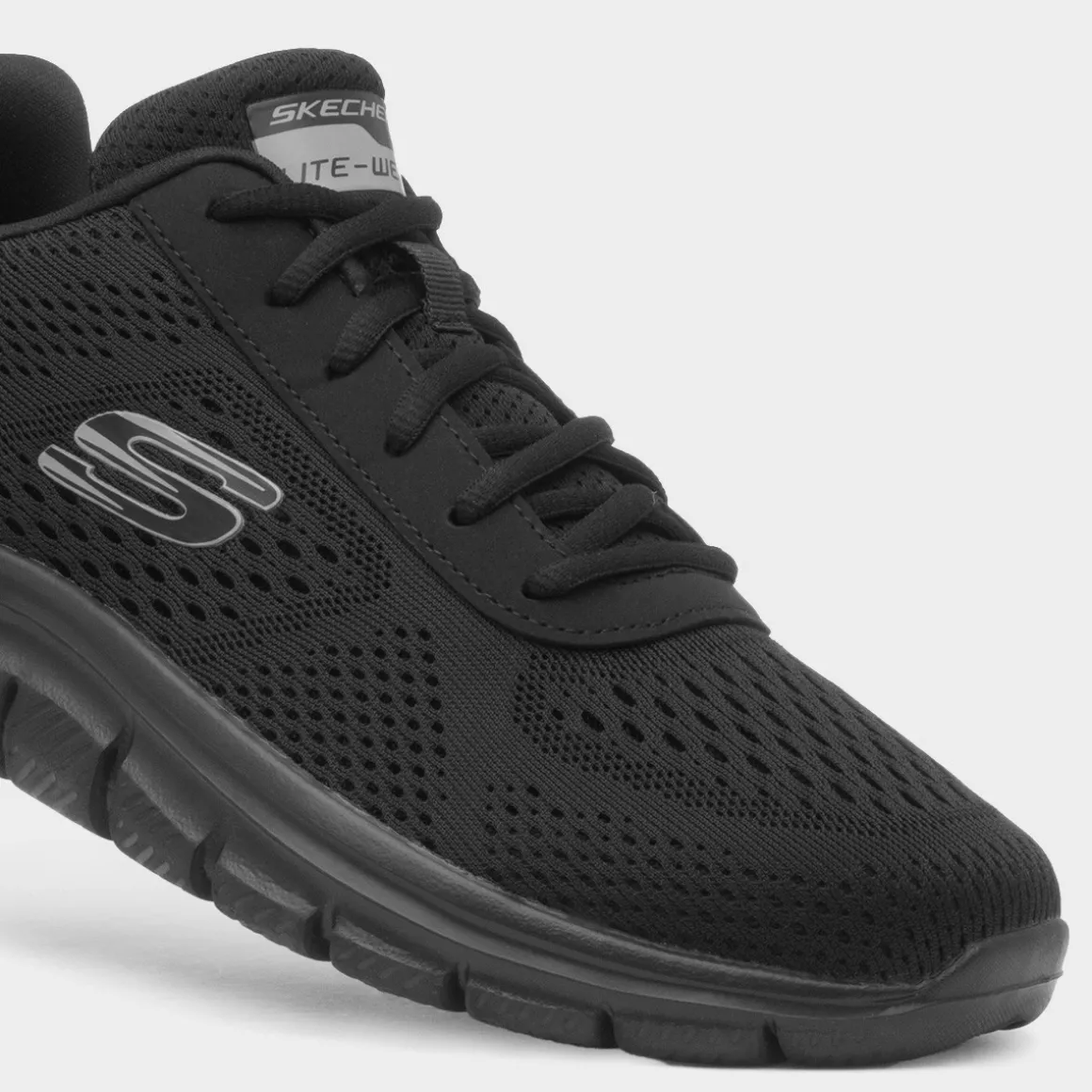 Skechers Track Leshur Mens Black Lace Up Trainer