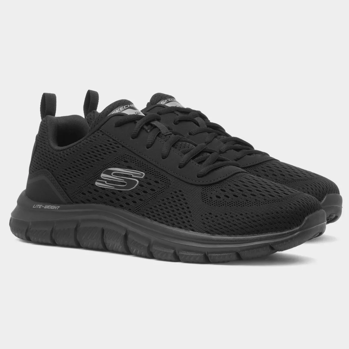 Skechers Track Leshur Mens Black Lace Up Trainer