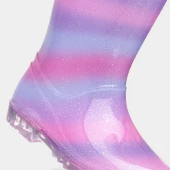Sleet Girls Multi Rainbow Welly