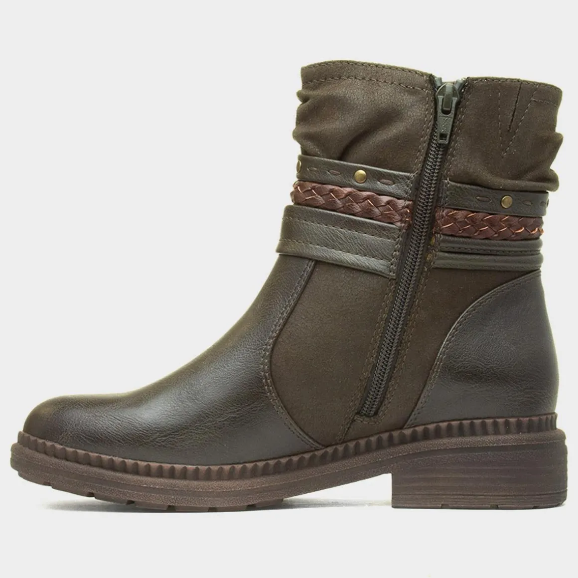 Soft Line Nebraska Womens Green Ankle Boot