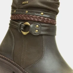 Soft Line Nebraska Womens Green Ankle Boot