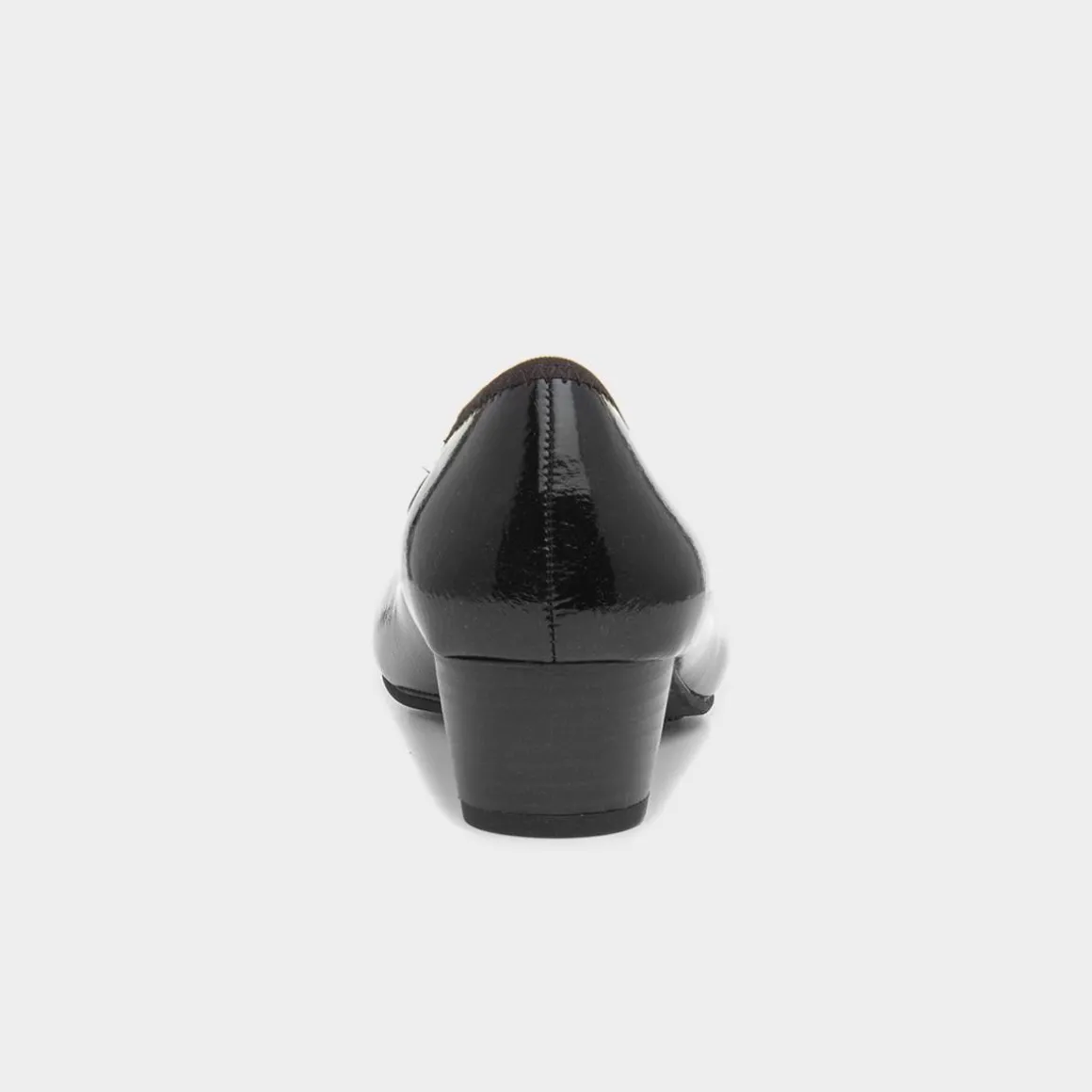 Soft Line Womens Black Block Heel Court Shoe