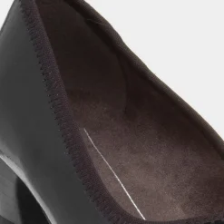 Soft Line Womens Black Block Heel Court Shoe