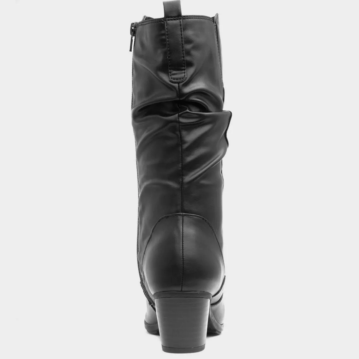 Soft Line Womens Black Heeled Calf Boot