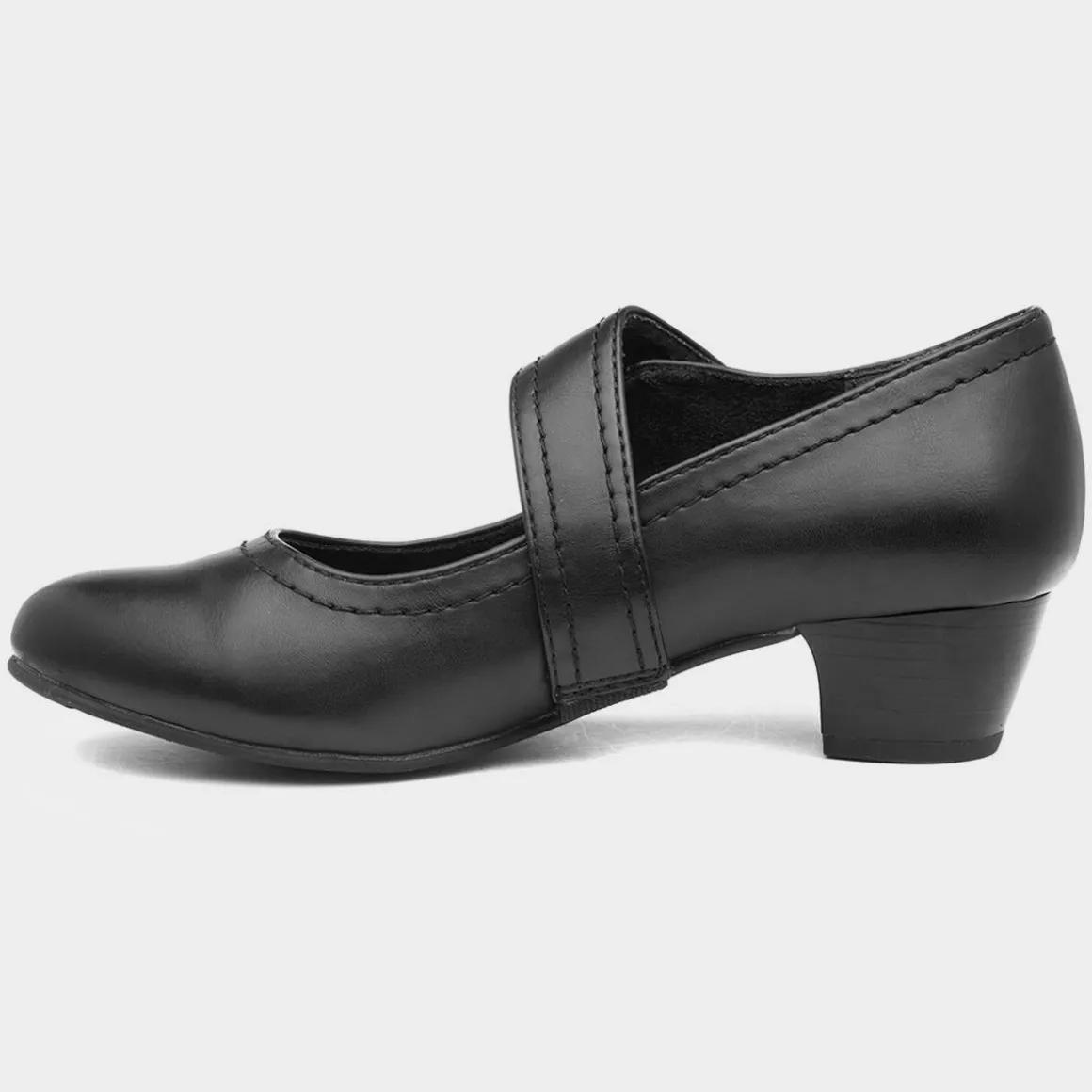 Soft Line Womens Black Heeled Bar Shoe