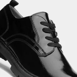 Soft Line Womens Black Patent Lace Up Shoe