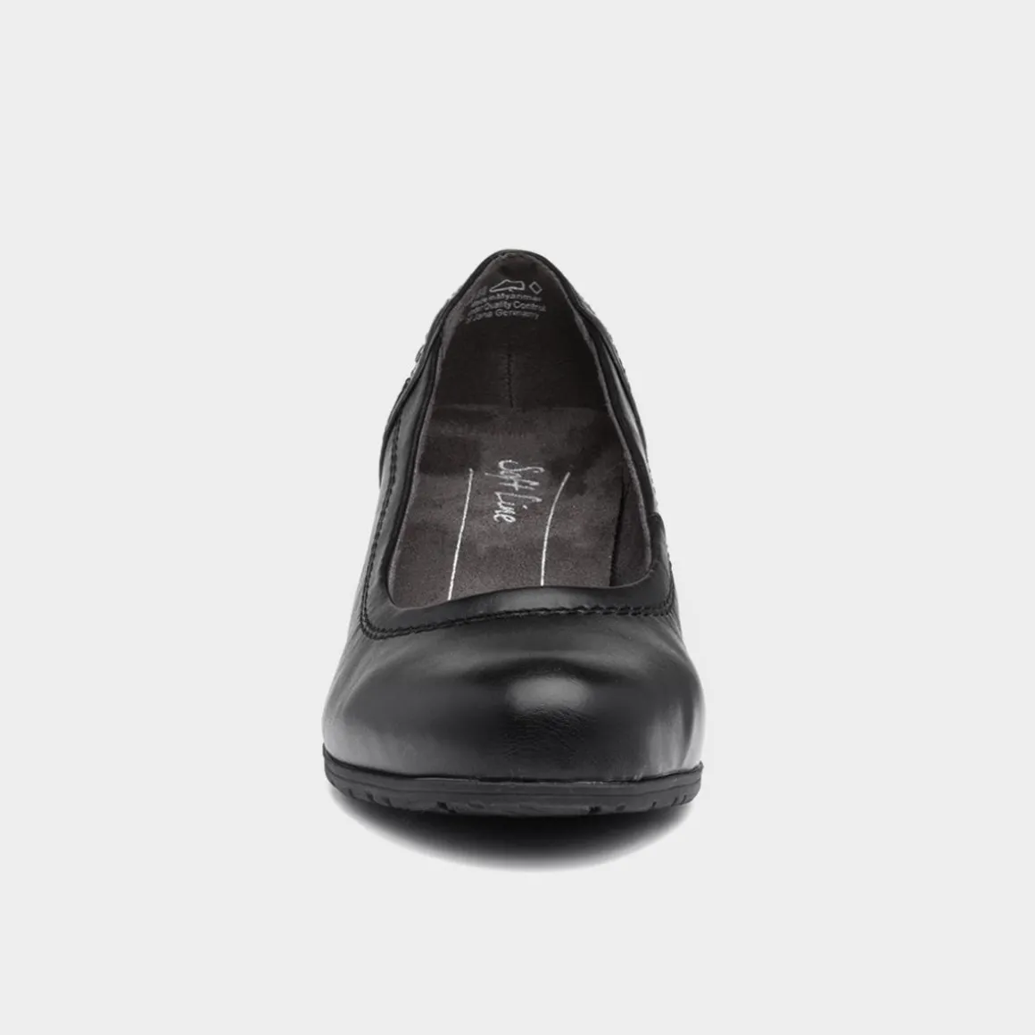 Soft Line Womens Heeled Black Court Shoe