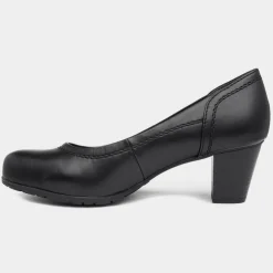 Soft Line Womens Heeled Black Court Shoe