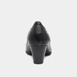 Soft Line Womens Heeled Black Court Shoe