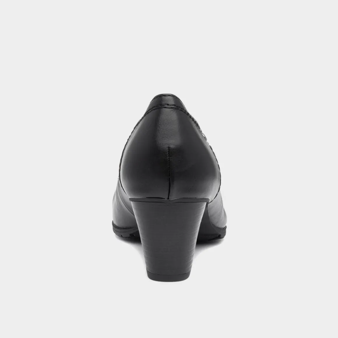 Soft Line Womens Heeled Black Court Shoe