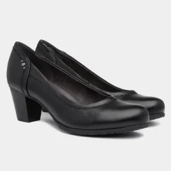 Soft Line Womens Heeled Black Court Shoe