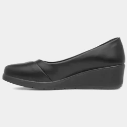 Softlites Dallas Womens Black Wedge Casual Shoe