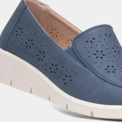 Softlites Della Womens Navy Casual Loafer Shoe