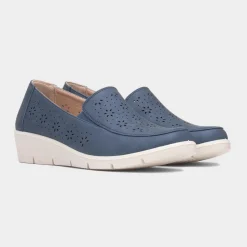 Softlites Della Womens Navy Casual Loafer Shoe