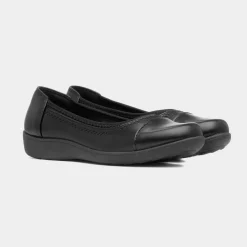 Softlites Devin Womens Black Flat Shoe