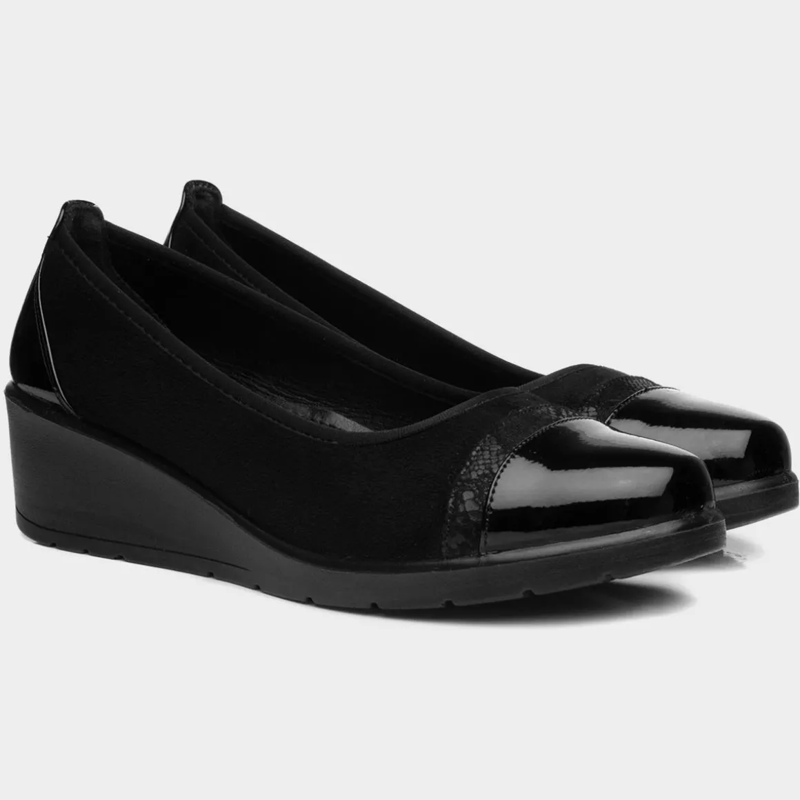 Softlites Diana Womens Black Wedge Shoe