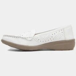 Softlites Doreen Womens White Casual Loafer