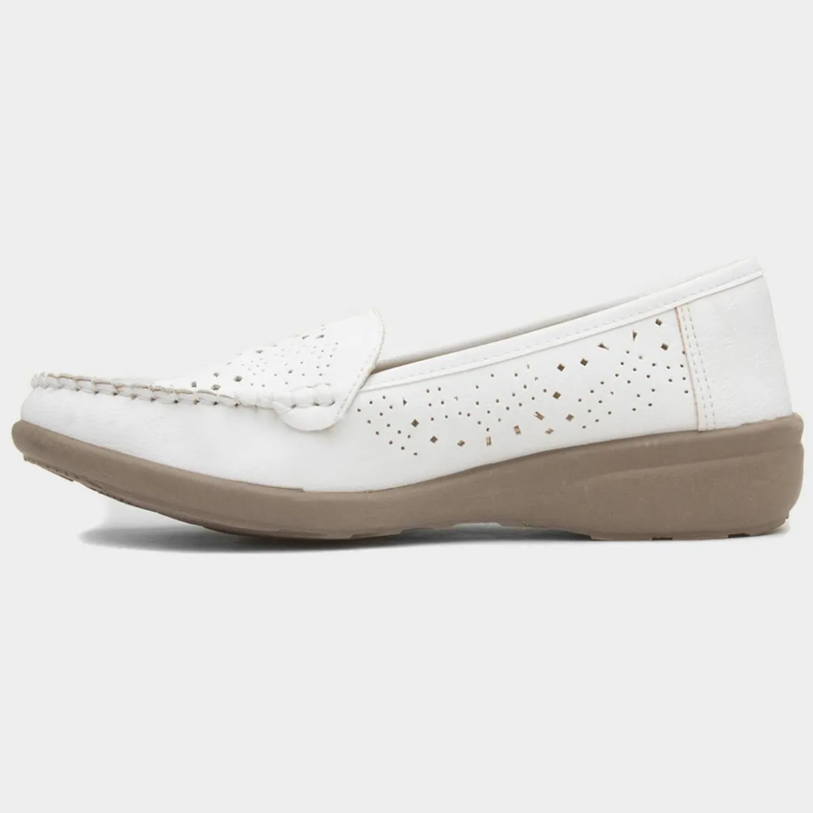 Softlites Doreen Womens White Casual Loafer