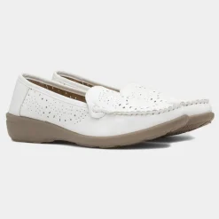 Softlites Doreen Womens White Casual Loafer