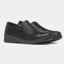 Softlites Dorothy Womens Black Wedge Casual Shoe