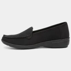 Softlites Dot Womens Black Slip On Casual Loafer
