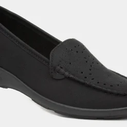 Softlites Dot Womens Black Slip On Casual Loafer