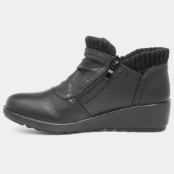Softlites Jan Womens Black Wedge Ankle Boot