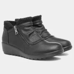 Softlites Jan Womens Black Wedge Ankle Boot
