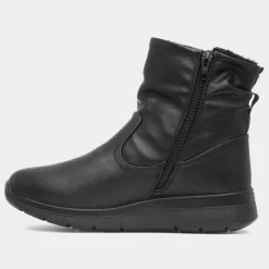 Softlites Jane Womens Black Faux Fur Lined Boot