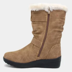 Softlites Jo Womens Tan Faux Fur Calf Boot