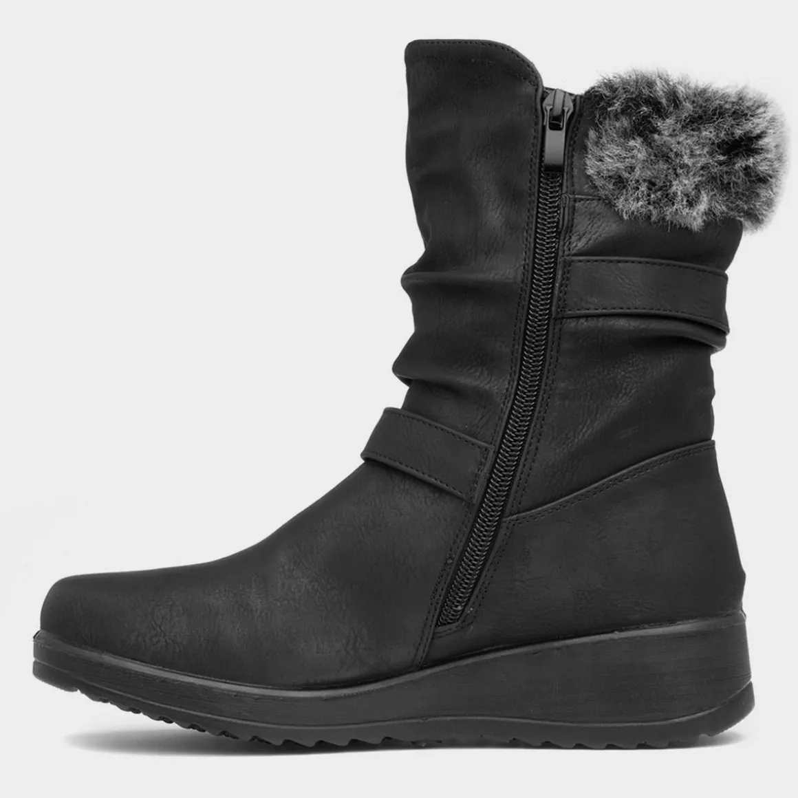 Softlites Joey Womens Black Zip Up Boot