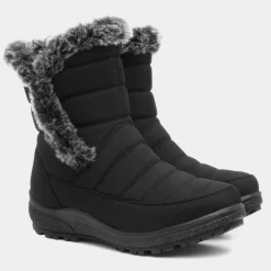 Softlites Joy Womens Black Faux Fur Boot