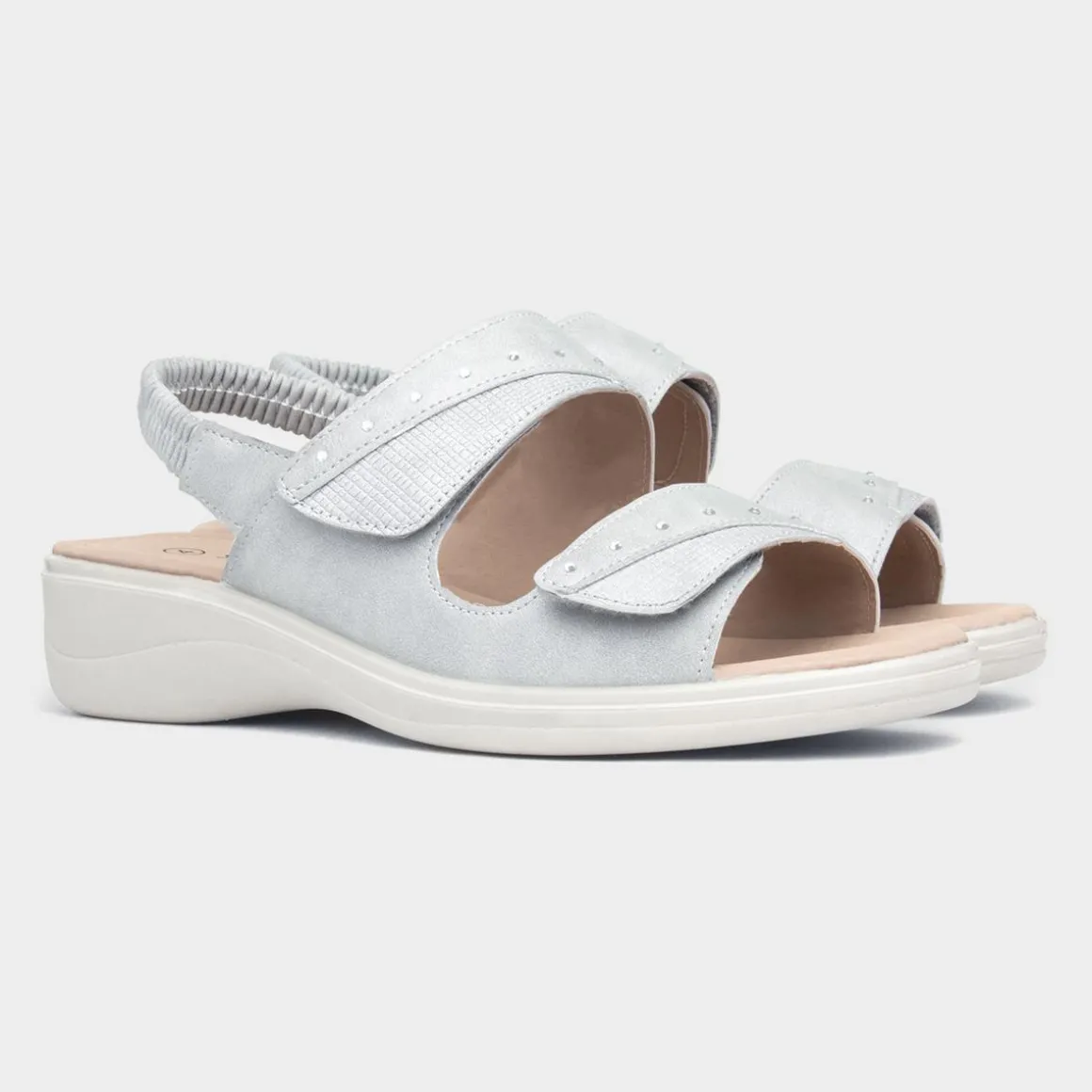 Softlites Selma Womens Grey Easy Fasten Sandal